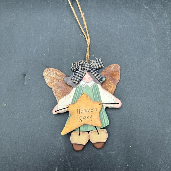 Other - Heaven Sent Rustic Angel Ornament with Star primitive
